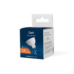 Bulb LED GU5,3 5W white warm GETI SAMSUNG chip (230V!!)