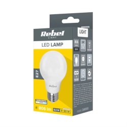 LED bulb E27 8.5W A60 REBEL warm white