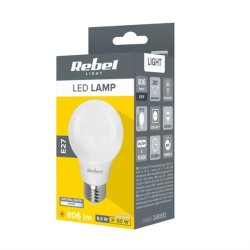 Light bulb LED E27 8.5W A60 REBEL white natural