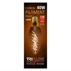 Filament bulb E14 40W warm white TRIXLINE