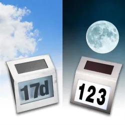 Solar lampe med hus nummer