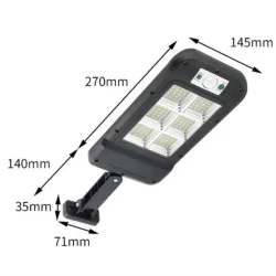  Solar Lamp LED for vegg med PIR