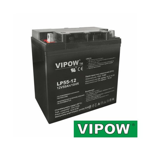 Lead-acid battery 12V 55Ah VIPOW