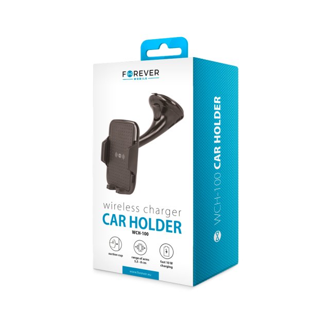 Forever car holder for windshield WCH-100 with wireless charging black 10W