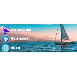Boat 900 marineantenne laget av 50W fiber, 154-161,6 MHz, 98 cm