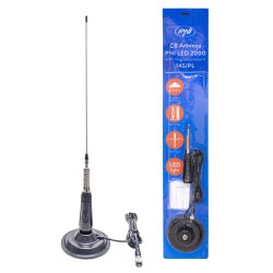 CB PNI LED 2000 antenna, 90 cm, with 145mm magnetic base, 26-28 MHz, 500 Watt, illuminates during transmission