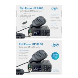 CB PNI ESCORT HP 9001 PRO ASQ radiostasjonspakke justerbar, AM-FM, 12V, 4W + CB PNI Extra 48-antenne