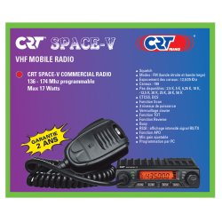 VHF CRT SPACE VHF mobile 136-174MHz, 199 channels, PC programmable, 13.8 Vdc, Talk Around, Scan