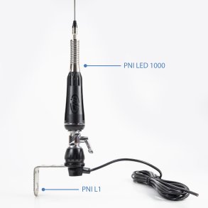 CB PNI LED 1000 folding antenna, 100 cm long, with cable and fixed butterfly mount, 26-30 MHz, 300 Watt, illuminates during transmission