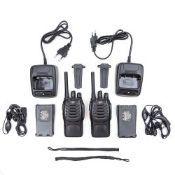 PNI PMR R40 Pro portable radio station, set with 2 pcs, 0.5W, ASQ, TOT, monitor, programmable, 1200mAh batteries, chargers and headphones included