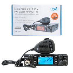 CB PNI Escort radio station HP 9001 PRO ASQ adjustable, AM-FM, 12V / 24V, 4W, Scan, Dual Watch, ANL,