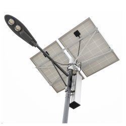 SL802 gatelysstolpe med to 160W solcellepaneler 