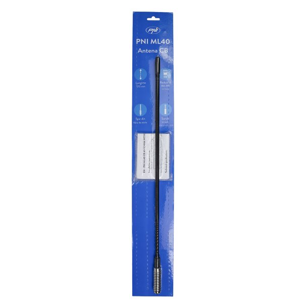 CB antenna PNI ML40, length 57 cm, with M6 to M5 threaded male-male adapter included