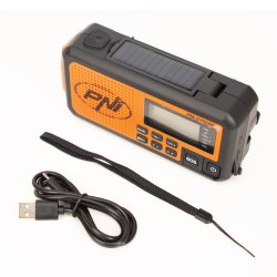 Ekspedisjonsradio Portable radio PNI DYN300, with dynamo, solar charge, flashlight, powerbank 4000 