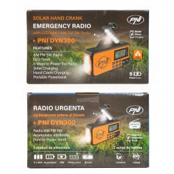 Ekspedisjonsradio Portable radio PNI DYN300, with dynamo, solar charge, flashlight, powerbank 4000 