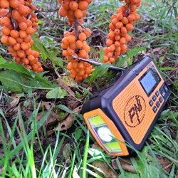 Ekspedisjonsradio Portable radio PNI DYN300, with dynamo, solar charge, flashlight, powerbank 4000 