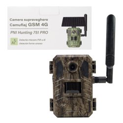 Hunting 751 PRO kamuflasje videoovervkingskamera, 16MP, 4G LTE, GPS, Night Vision, usynlige lys