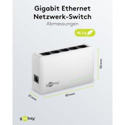 Tenda TEG1005D 5 Port Gigabit Ethernet Switch, Unmanaged Network Switch