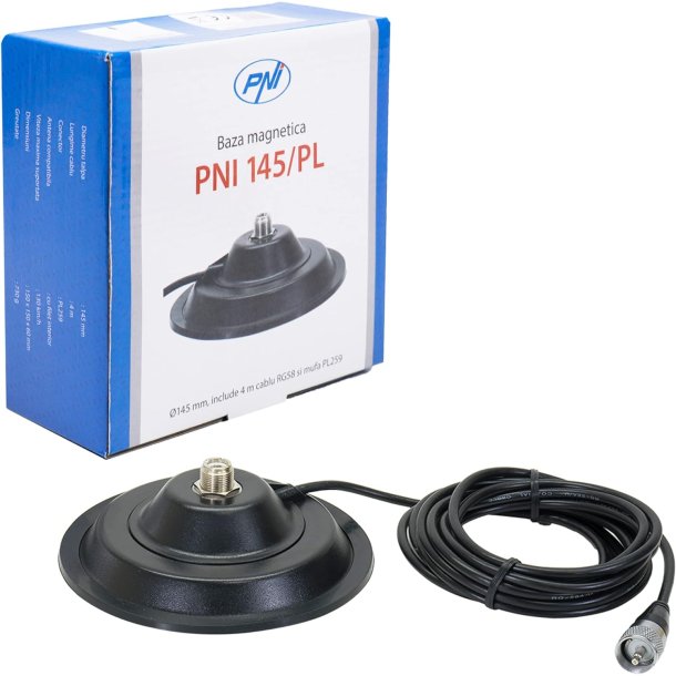 Magnetic Mount for CB Antenna PNI 145/PL, 145 mm, 4 m RG58 Cable and PL259 Connector