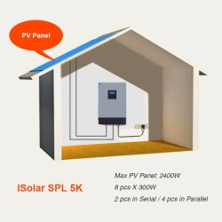 Solar Inverter 5Kva 4000W 48V 220V Pure Sine Wave PWM Off-Grid Hybrid Inverter