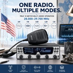 AnyTone AT-5100 BT 10m Mobile Transceiver 35W, SSB, AM, FM, CW