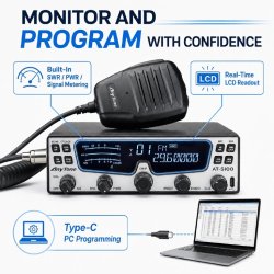 AnyTone AT-5100 BT 10m Mobile Transceiver 35W, SSB, AM, FM, CW