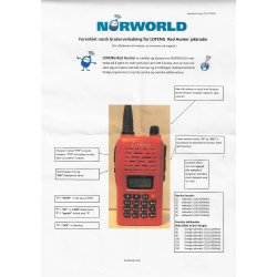 Jaktradio Lofeng Hunter VHF farge rd, Med jeger remick, 2stk gumiantenner + breveske i lr.