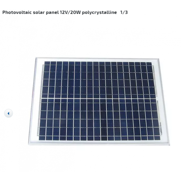 Photovoltaic solar panel 12V/20W polycrystalline