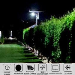 SL802 gatelysstolpe med to 160W solcellepaneler 