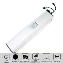 SL802 gatelysstolpe med to 160W solcellepaneler 