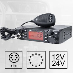 CB PNI ESCORT HP 9001 PRO ASQ radiostasjonspakke justerbar, AM-FM, 12V, 4W + CB PNI Extra 48-antenne